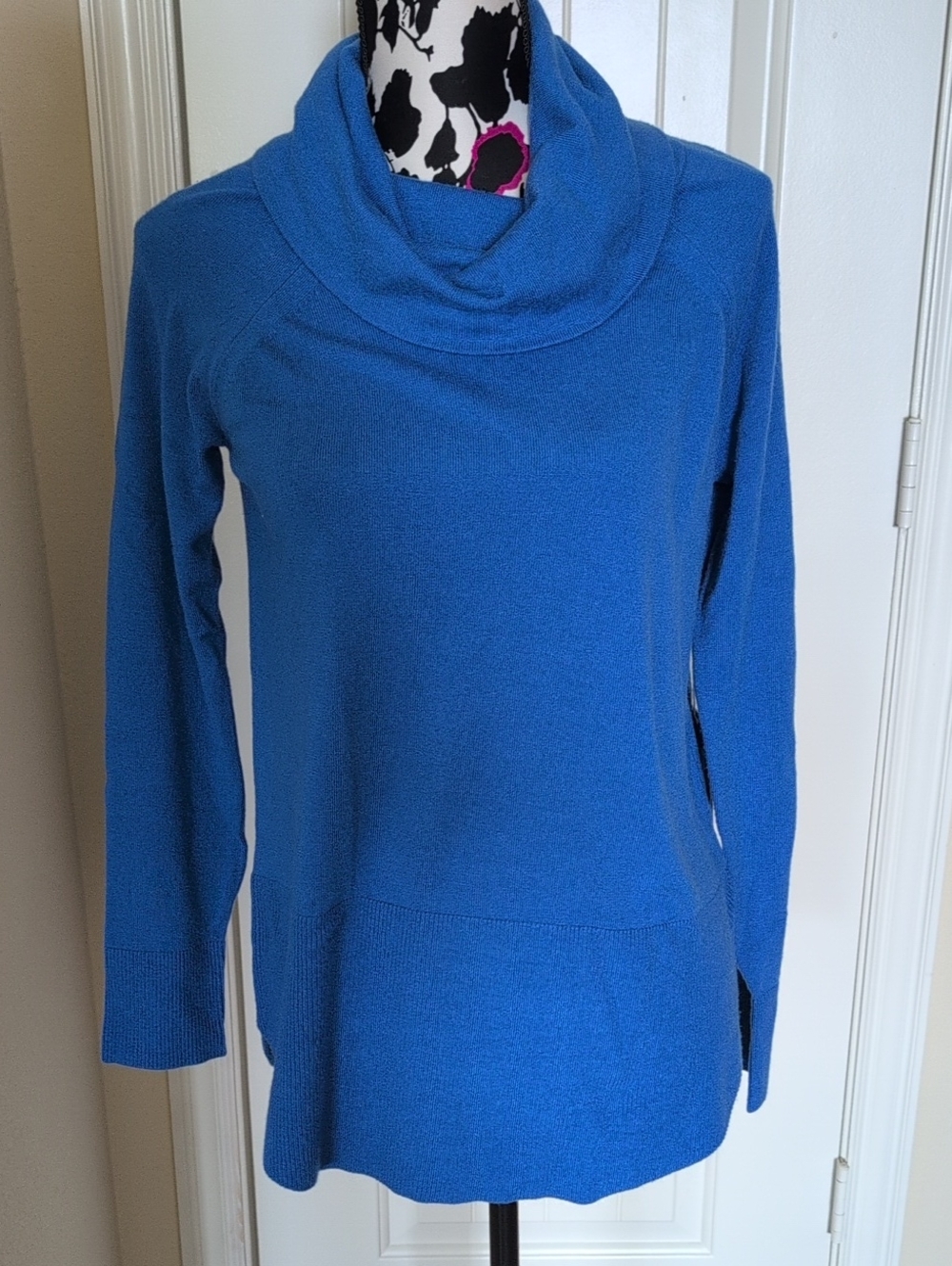 Cyrus Blue Long Cowl Neck Sweater Size S New With Tags